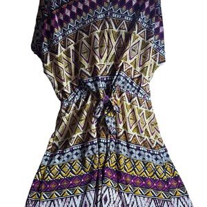 Old Navy EST. 1946 Geometric Tribal Print Romper Purple Mustard Yellow Small
